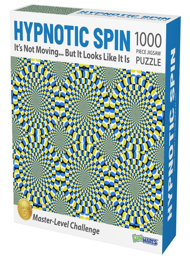 Funwares Optical Illusion Puzzle - 1000 Piece Expert-Level Jigsaw for Adults - Hypnotic Visual Movement - Modern Art Challenge - Elegant Gift for Puzzle Pros & Design Lovers - Image 1